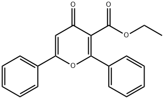 4H-Pyran-3-carboxylic acid, 4-oxo-2,6-diphenyl-, ethyl ester 구조식 이미지