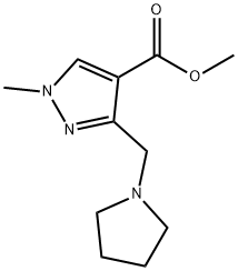 methyl 1-methyl-3-(pyrrolidin-1-ylmethyl)-1H-pyrazole-4-carboxylate Structure