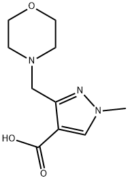 1-methyl-3-(morpholin-4-ylmethyl)-1H-pyrazole-4-carboxylic acid Structure