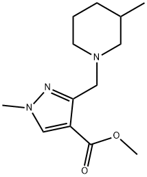 methyl 1-methyl-3-[(3-methylpiperidin-1-yl)methyl]-1H-pyrazole-4-carboxylate Structure