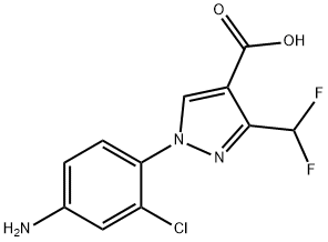 1-(4-amino-2-chlorophenyl)-3-(difluoromethyl)-1H-pyrazole-4-carboxylic acid Structure