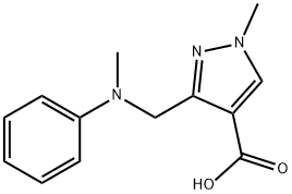 1-methyl-3-{[methyl(phenyl)amino]methyl}-1H-pyrazole-4-carboxylic acid Structure