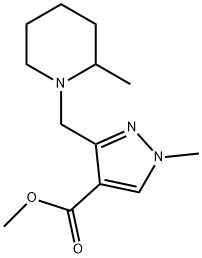 methyl 1-methyl-3-[(2-methylpiperidin-1-yl)methyl]-1H-pyrazole-4-carboxylate Structure