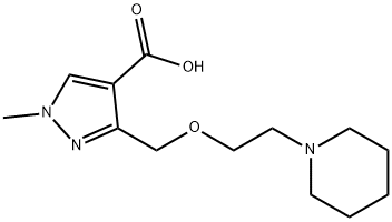 1-methyl-3-[(2-piperidin-1-ylethoxy)methyl]-1H-pyrazole-4-carboxylic acid Structure