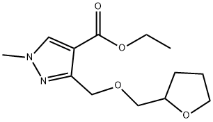 ethyl 1-methyl-3-[(tetrahydrofuran-2-ylmethoxy)methyl]-1H-pyrazole-4-carboxylate Structure