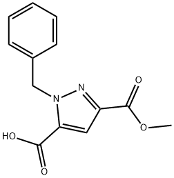 1-benzyl-3-(methoxycarbonyl)-1H-pyrazole-5-carboxylic acid Structure