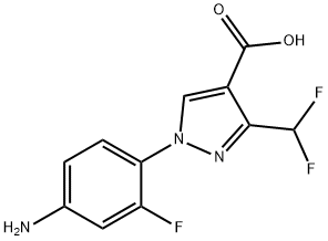 1-(4-amino-2-fluorophenyl)-3-(difluoromethyl)-1H-pyrazole-4-carboxylic acid Structure