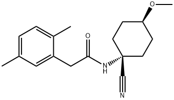 Benzeneacetamide, N-(cis-1-cyano-4-methoxycyclohexyl)-2,5-dimethyl- Structure