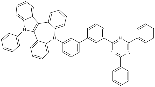 10-[3'-(4,6-diphenyl-1,3,5-triazin-2-yl)[1,1'-biphenyl]-3-yl]-5,10-dihydro-5-phenylbenz[b]indolo[2,3-d][1]benzazepine Structure