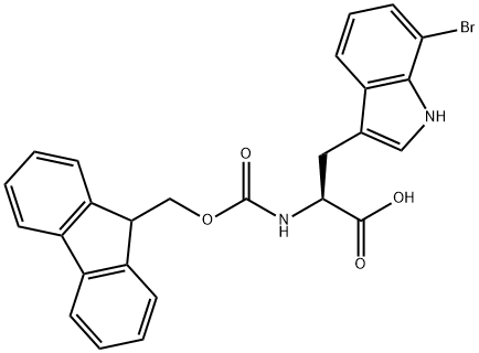 (9H-Fluoren-9-yl)MethOxy]Carbonyl L-Trp(7-Br)-OH Structure