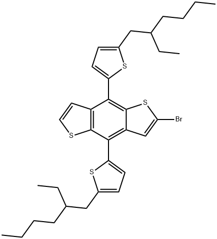 Benzo[1,2-b:4,5-b']dithiophene, 2-bromo-4,8-bis[5-(2-ethylhexyl)-2-thienyl]- 구조식 이미지