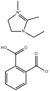 1H-Imidazolium, 3-ethyl-4,5-dihydro-1,2-dimethyl-, 1,2-benzenedicarboxylate (1:1) 구조식 이미지