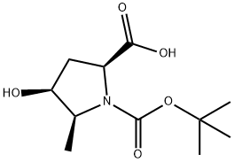 1,2-Pyrrolidinedicarboxylic acid, 4-hydroxy-5-methyl-, 1-(1,1-dimethylethyl) ester, (2S,4S,5S)- Structure