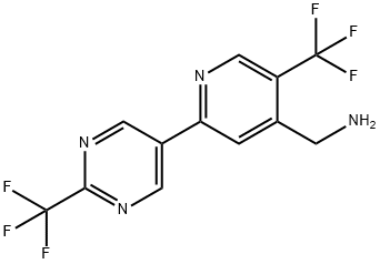 4-Pyridinemethanamine, 5-(trifluoromethyl)-2-[2-(trifluoromethyl)-5-pyrimidinyl]- Structure