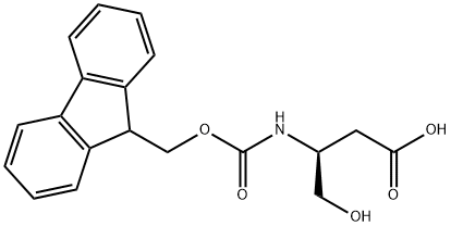 Butanoic acid, 3-[[(9H-fluoren-9-ylmethoxy)carbonyl]amino]-4-hydroxy-, (3S)- Structure