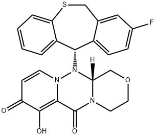 1H-[1,4]Oxazino[3,4-c]pyrido[2,1-f][1,2,4]triazine-6,8-dione, 12-[(11S)-8-fluoro-6,11-dihydrodibenzo[b,e]thiepin-11-yl]-3,4,12,12a-tetrahydro-7-hydroxy-, (12aR)- Structure