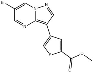 2-Thiophenecarboxylic acid, 4-(6-bromopyrazolo[1,5-a]pyrimidin-3-yl)-, methyl ester Structure