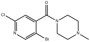 Methanone, (5-bromo-2-chloro-4-pyridinyl)(4-methyl-1-piperazinyl)- Structure