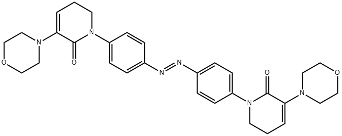 2(1H)-Pyridinone, 1,1'-[(1E)-1,2-diazenediyldi-4,1-phenylene]bis[5,6-dihydro-3-(4-morpholinyl)- 구조식 이미지