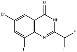 6-Bromo-2-(difluoromethyl)-8-fluoroquinazolin-4(3H)-one Structure