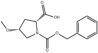 (2R,4R)-1-((benzyloxy)carbonyl)-4-methoxypyrrolidine-2-carboxylic acid 구조식 이미지