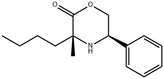 (3R,5R)-3-Butyl-3-methyl-5-phenylmorpholin-2-one Structure