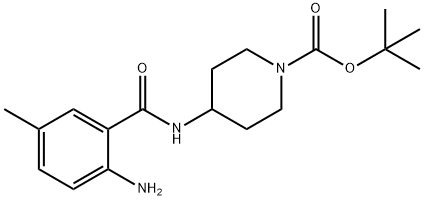 1-Piperidinecarboxylic acid, 4-[(2-amino-5-methylbenzoyl)amino]-, 1,1-dimethylethyl ester Structure