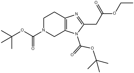 3H-Imidazo[4,5-c]pyridine-3,5(4H)-dicarboxylic acid, 2-(2-ethoxy-2-oxoethyl)-6,7-dihydro-, 3,5-bis(1,1-dimethylethyl) ester 구조식 이미지