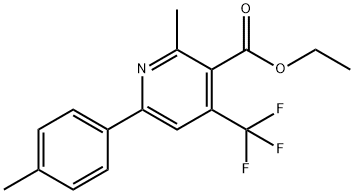 3-Pyridinecarboxylic acid, 2-methyl-6-(4-methylphenyl)-4-(trifluoromethyl)-, ethyl ester Structure