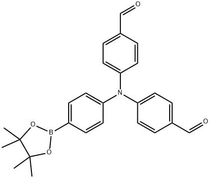 Benzaldehyde, 4,4'-[[4-(4,4,5,5-tetramethyl-1,3,2-dioxaborolan-2-yl)phenyl]imino]bis- Structure