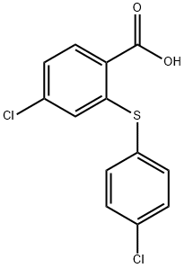 4-chloro-2-[(4-chlorophenyl)sulfanyl]benzoic acid 구조식 이미지