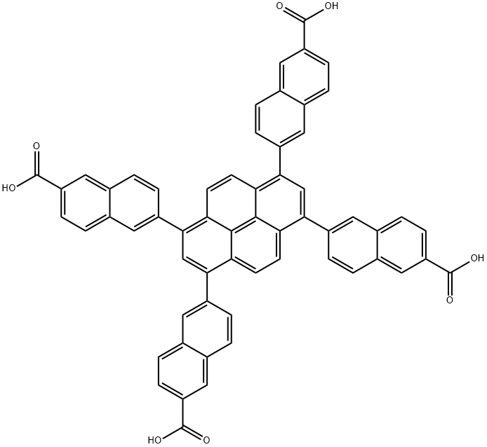 6,6',6'',6'''-(Pyrene-1,3,6,8-tetrayl)tetrakis(2-naphthoic acid) 구조식 이미지