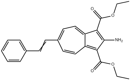 1,3-Azulenedicarboxylic acid, 2-amino-6-(2-phenylethenyl)-, 1,3-diethyl ester Structure