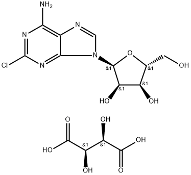 9H-Purin-6-amine, 2-chloro-9-α-D-ribofuranosyl-, (2R,3R)-2,3-dihydroxybutanedioate (1:1) Structure