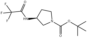 tert-Butyl (3S)-3-(trifluoroacetamido)pyrrolidine-1-carboxylate 구조식 이미지