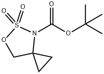 6-Oxa-5-thia-4-azaspiro[2.4]heptane-4-carboxylic acid, 1,1-dimethylethyl ester, 5,5-dioxide 구조식 이미지