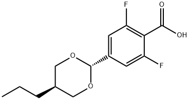 2,6-Difluoro-4-(5-propyl-1,3-dioxan-2-yl)benzoic acid (a mixture of cis and trans isomers) Structure