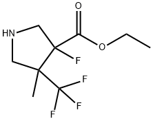 ethyl 3-fluoro-4-methyl-4-(trifluoromethyl)pyrrolidine-3-carboxylate 구조식 이미지