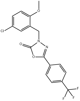 1,3,4-Oxadiazol-2(3H)-one, 3-[(5-chloro-2-methoxyphenyl)methyl]-5-[4-(trifluoromethyl)phenyl]- Structure