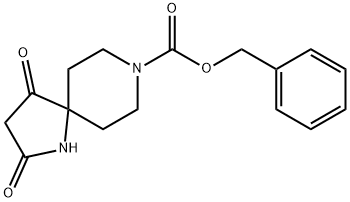 1,8-Diazaspiro[4.5]decane-8-carboxylic acid, 2,4-dioxo-, phenylmethyl ester 구조식 이미지