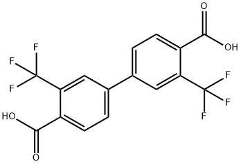 [1,1'-Biphenyl]-4,4'-dicarboxylic acid, 3,3'-bis(trifluoromethyl)- Structure
