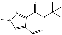 1H-Pyrazole-3-carboxylic acid, 4-formyl-1-methyl-, 1,1-dimethylethyl ester 구조식 이미지