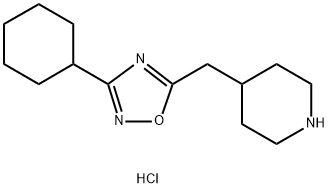 4-[(3-Cyclohexyl-1,2,4-oxadiazol-5-yl)methyl]piperidine (HCl) Structure