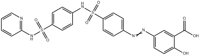 Benzoic acid, 2-hydroxy-5-[2-[4-[[[4-[(2-pyridinylamino)sulfonyl]phenyl]amino]sulfonyl]phenyl]diazenyl]- Structure