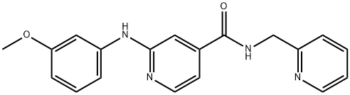 4-Pyridinecarboxamide, 2-[(3-methoxyphenyl)amino]-N-(2-pyridinylmethyl)- Structure