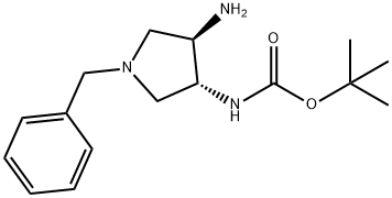 (3R,4R)-tert-butyl (4-amino-1-benzylpyrrolidin-3-yl)carbamate 구조식 이미지