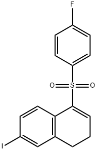 Naphthalene, 4-[(4-fluorophenyl)sulfonyl]-1,2-dihydro-7-iodo- Structure