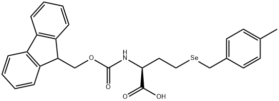 Butanoic acid, 2-[[(9H-fluoren-9-ylmethoxy)carbonyl]amino]-4-[[(4-methylphenyl)methyl]seleno]-, (2S)- Structure