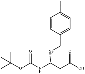 Propanoic acid, 3-[[(1,1-dimethylethoxy)carbonyl]amino]-3-[[(4-methylphenyl)methyl]seleno]-, (3R)- Structure