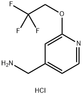 4-Pyridinemethanamine, 2-(2,2,2-trifluoroethoxy)-, hydrochloride (1:1) 구조식 이미지